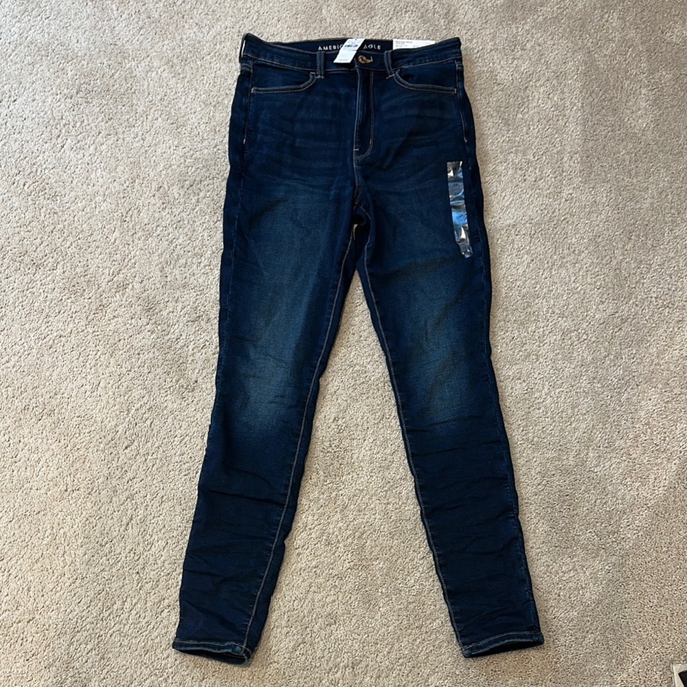 NEW - American Eagle Outfitters Dark Indigo Skinny Jeans - 14 Xtra Long